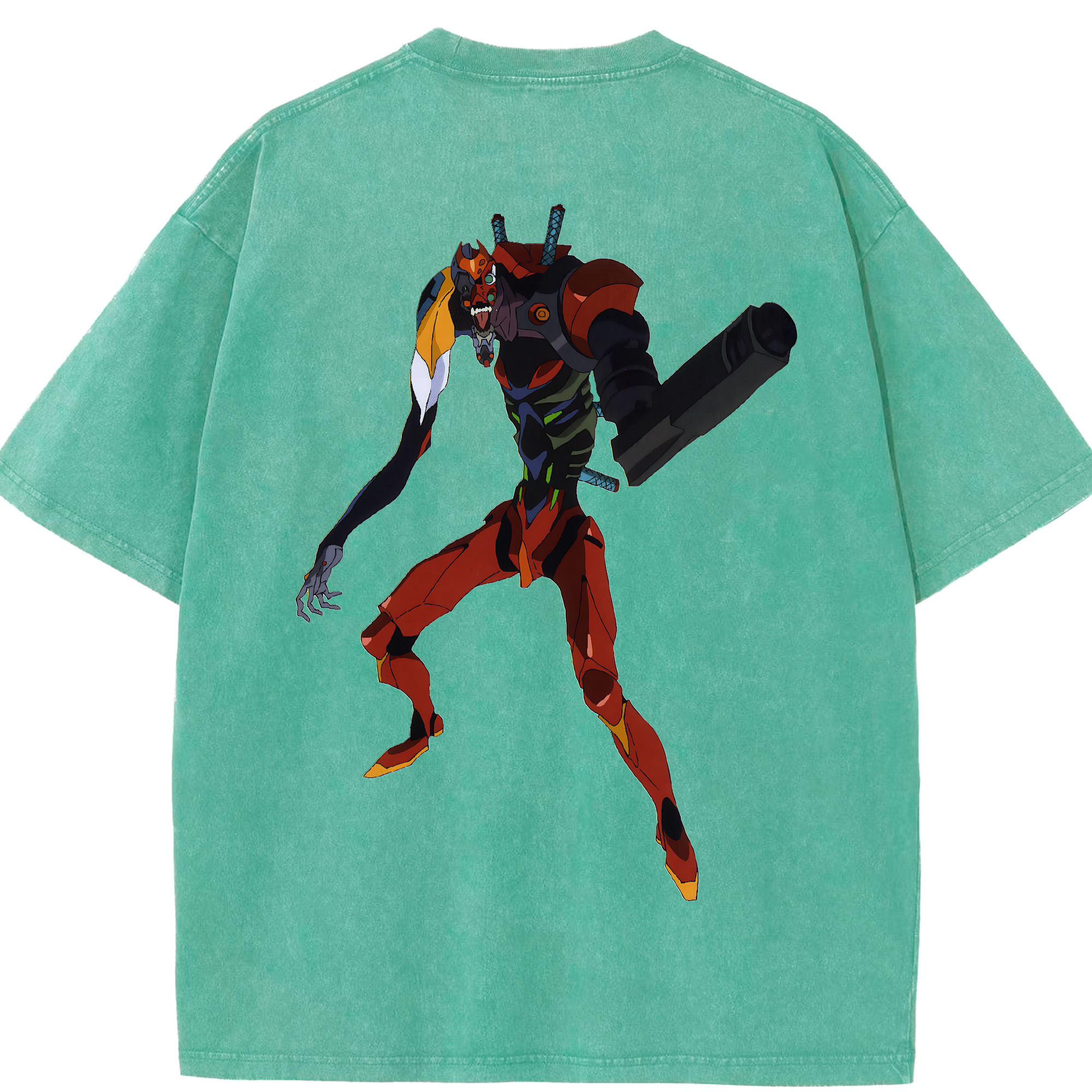 （画像用） EVA 新世紀エヴァンゲリオン 綿100% ヴィンテージ風 半袖Tシャツ（背面プリント）